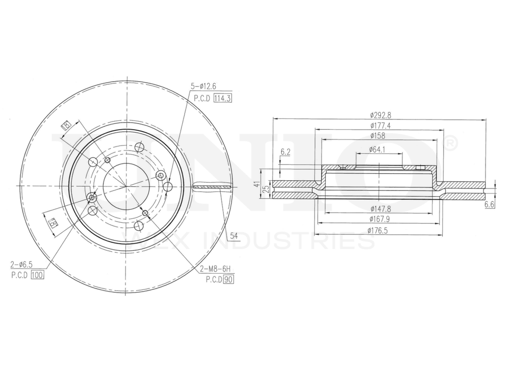 Диск тормозной передний UNIO BRD-20507