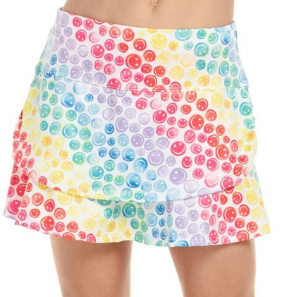 Юбка для девочки теннисная Lucky in Love Novelty Print All Smiles Skirt - разноцветный