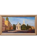 Картина маслом "Петроградская сторона. Вид на Князь-Владимирский сквер" Шихов