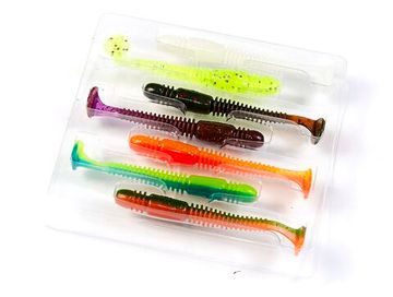 Виброхвосты съедобные LJ Pro Series TIOGA 2.9in (7,4 см), цв. MIX1, 7 шт.