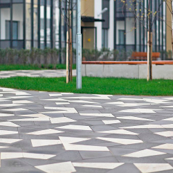 Тротуарная плитка ОРИГАМИ - Стандарт Серый, комплект из 6 видов плит