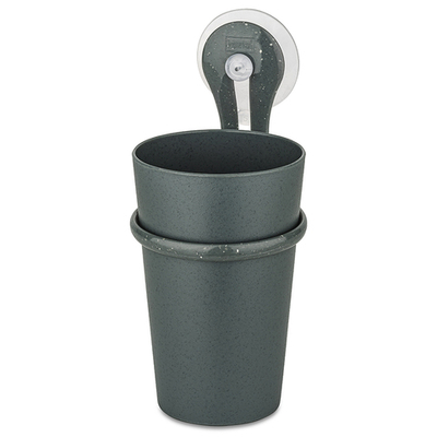Стакан для зубных щеток на присоске loop, organic, темно-серый