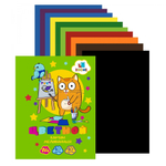 Картон цветной Zoomi, А4, мелованный, односторонний, 10 листов, 10 цветов, картонная папка, серия "Котик"