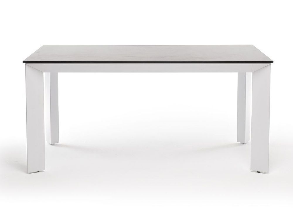 "Венето" обеденный стол из HPL 160х80см, цвет "серый гранит", каркас белый