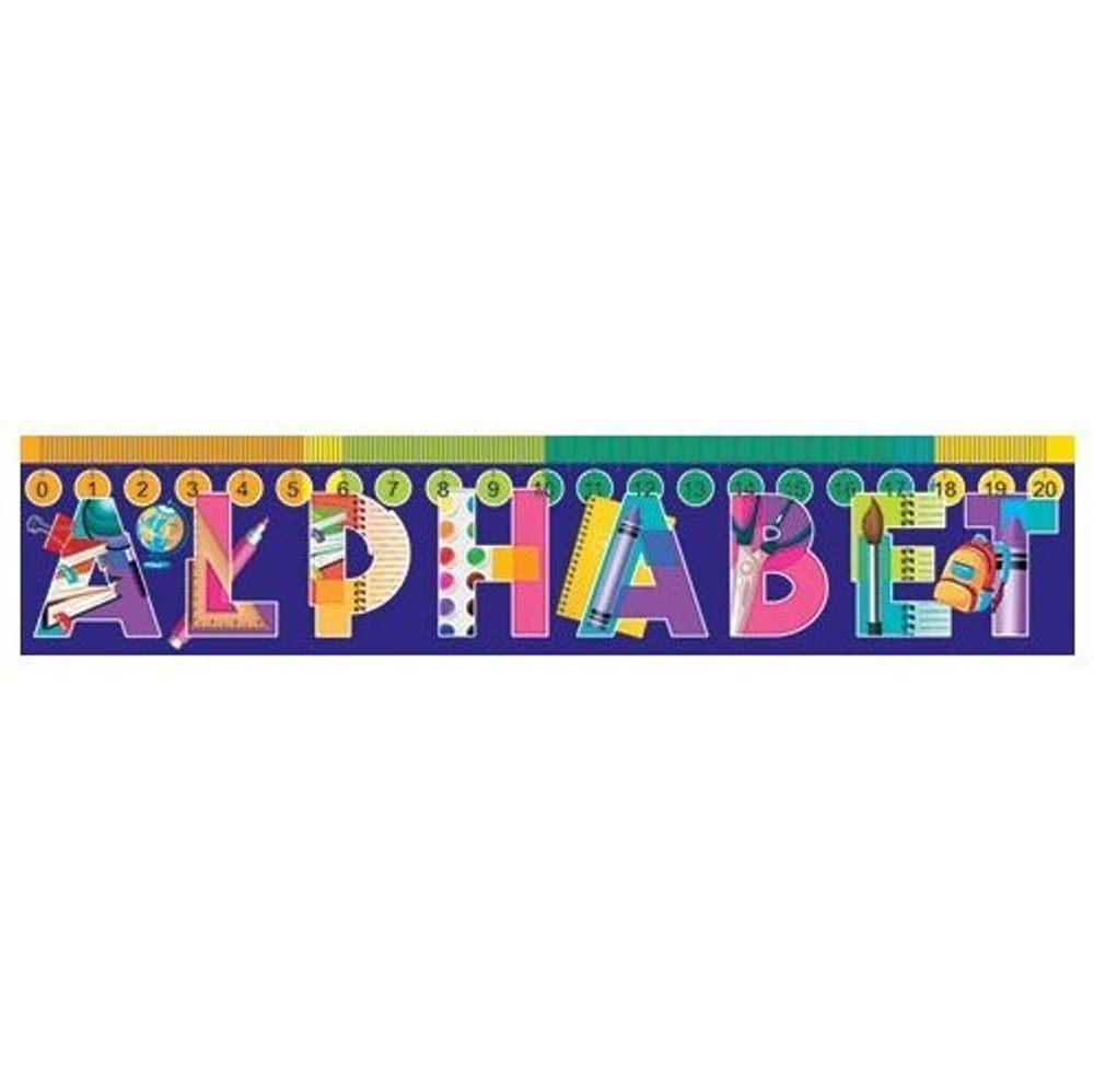 Закладка - линейка английский алфавит Мир открыток, 216*50 мм "Alphabet", синяя, 20 см Закладка - линейка английский алфавит Мир открыток, 216*50 мм "Alphabet", синяя, 20 см