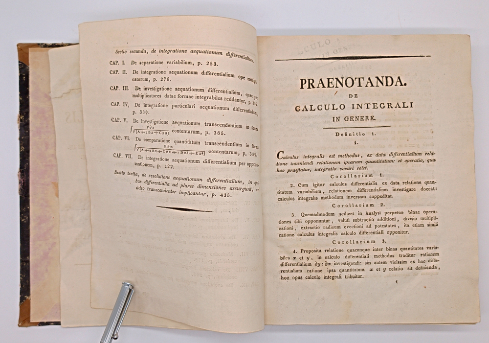 "Интегральное исчисление (Institutiоnum Сalсuli Intеgrаlis) Том 1". Эйлер Леонард (Leonhаrdi Еuleri). 1824 г.