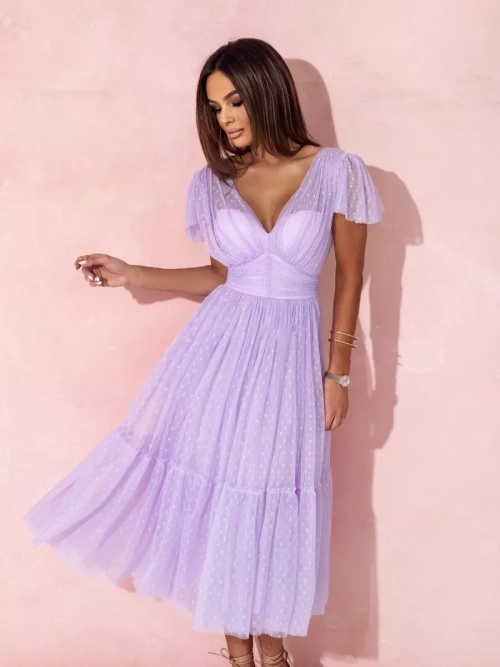 сиреневое миди платье из тюля * Эланджелес *