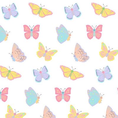 Разноцветные мультяшные бабочки