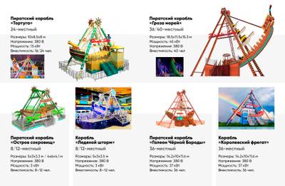 Аттракцион корабль «Морская одиссея», 10 мест, 5,75×2,39×3,7 м