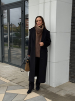 Манишка из эко-меха удлиненная светло-коричневая