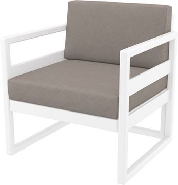 Кресло уличное пластиковое с подушками Mykonos серое