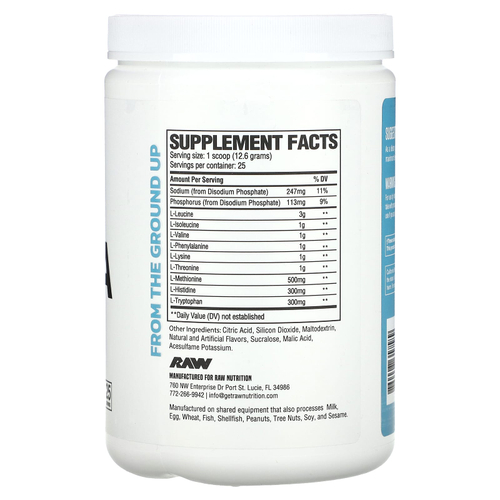 Raw Nutrition, EAA, киви и голубика, 315 г (11,11 унции)