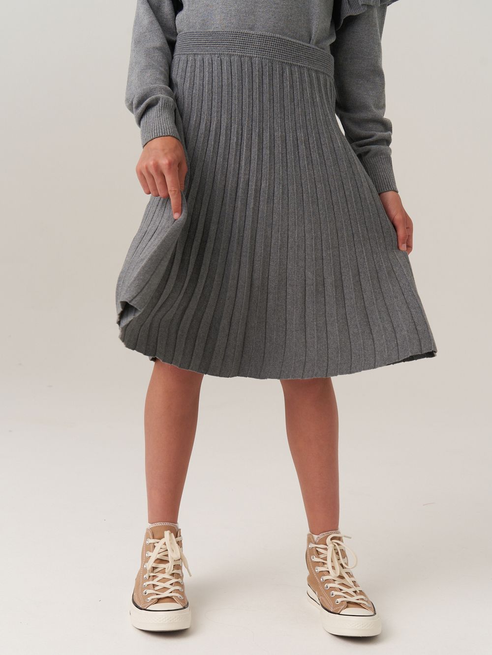 Юбка школьная для девочки AT883 серый