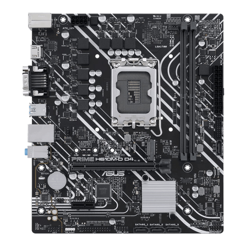 Материнская плата ASUS PRIME H610M-D D4, LGA1700 2xDDR4 4xSATA3 M.2 D-Sub HDMI COM mATX