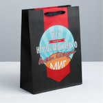 Подарочный пакет Мистер совершенство - 15 х 12 см. (Цвет: черный)