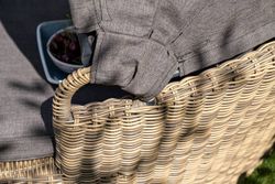 "Стильяно" плетеная кровать круглая, цвет соломенный