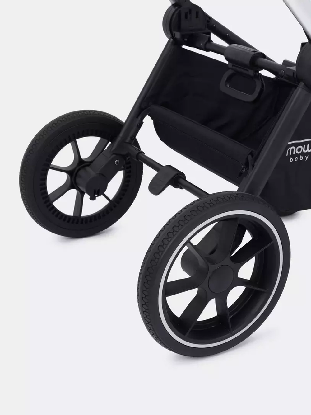 Коляска детская MOWBaby "ZOOM"PU (2в1) RA086 Silver Black