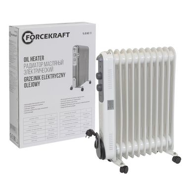 Радиатор масляный электрический (220-240V,50/60Гц,2500Вт,11 секций 11х58см,3 режима нагрева,защ. от перегрева,48х24х62.5см) FORCEKRAFT FK-YL-B14E-11