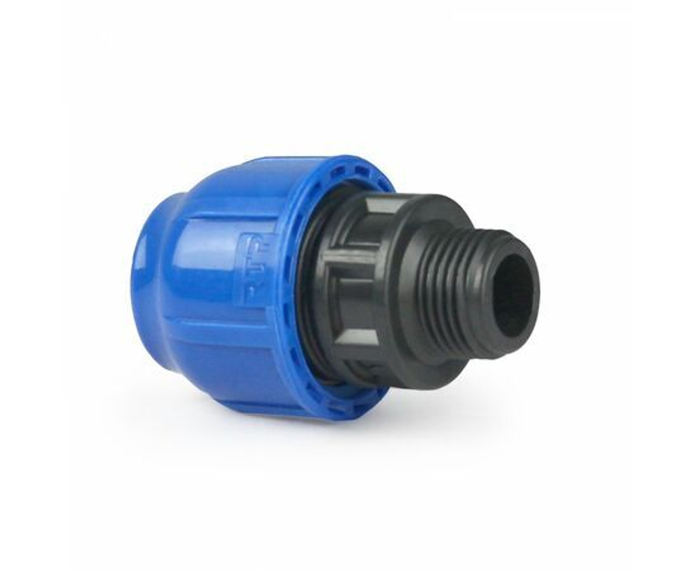 Муфта компрессионная ПНД 32х3/4" PN16 RTP, наружная резьба, полипропилен, для полиэтиленовых труб