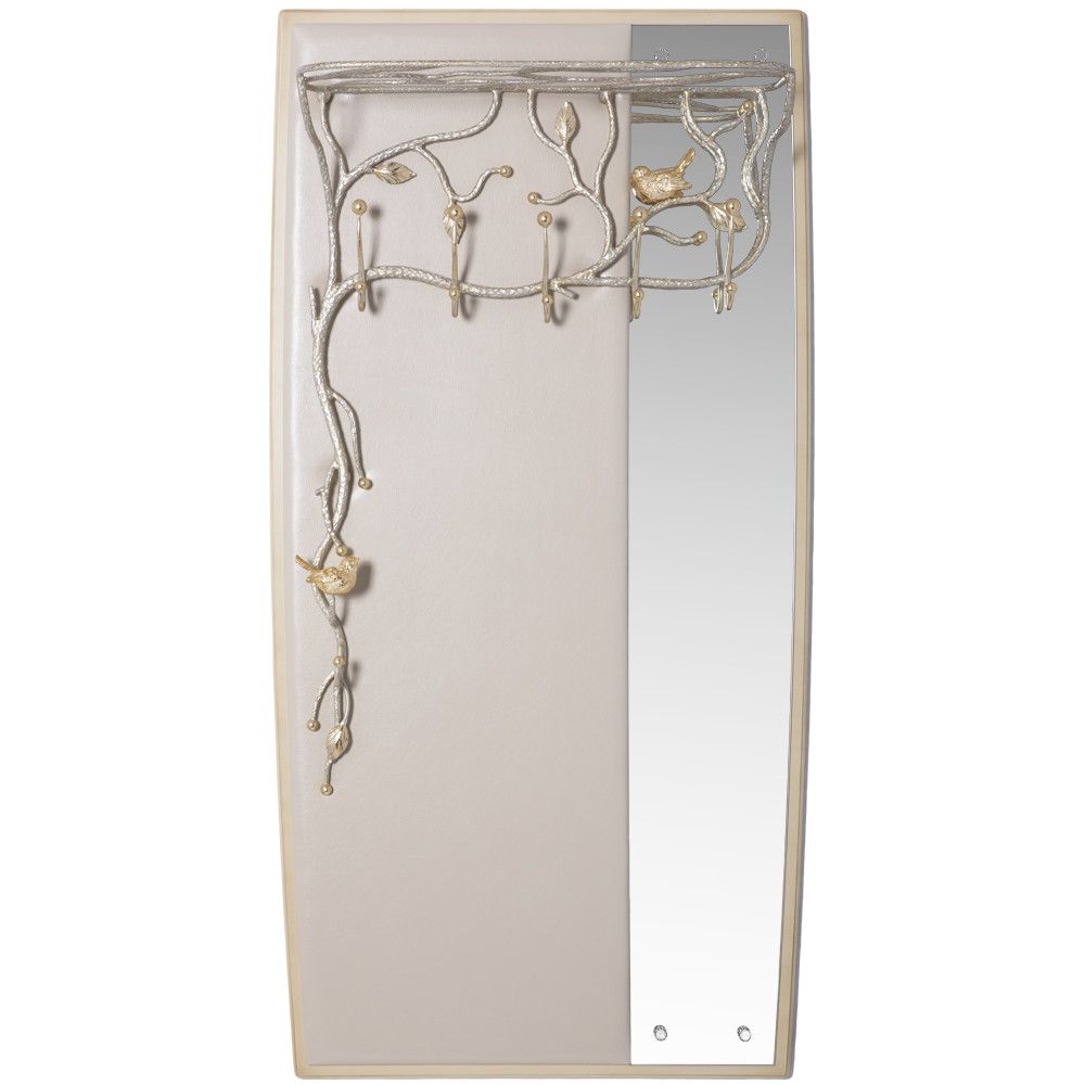 Вешалка настенная Терра (с зеркалом) Айвори Мраморное золото