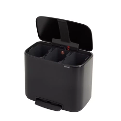 Brabantia - Контейнер для мусора Bo 3х11л с сортировкой, черный / артикул   121104  / GTIN 8710755121104