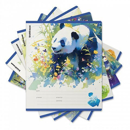 Тетрадь А5 24л кл. Erich Krause "Flower Panda" MIX-PACK