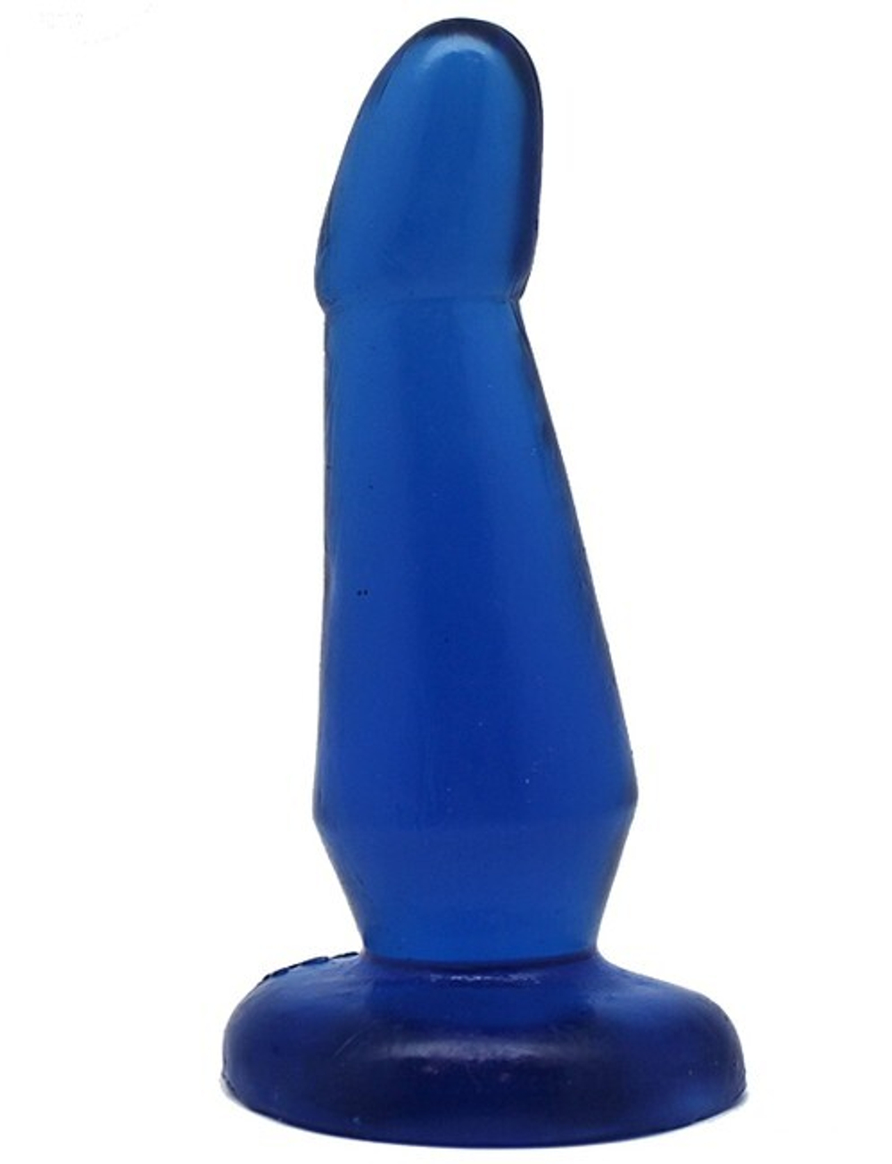 Гелевая изогнутая анальная пробка (голубой) 35х130 мм (Цвет: голубой)