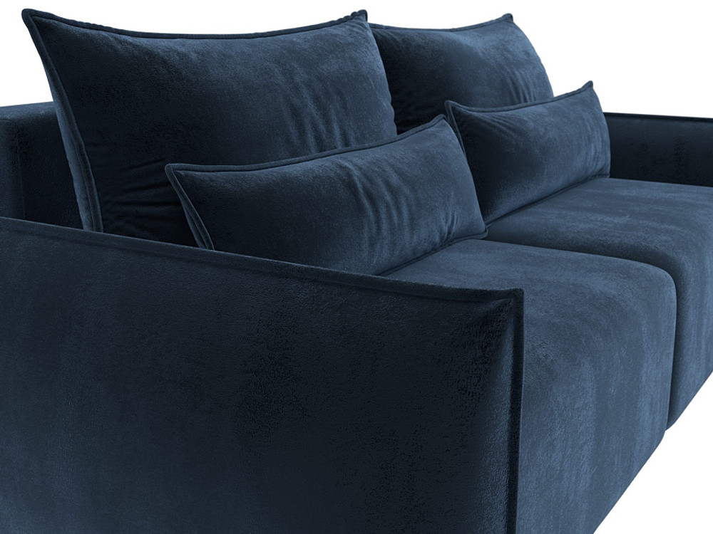 Диван прямой Лига-051 НПБ ВЕЛЮР TOWER 13 синий