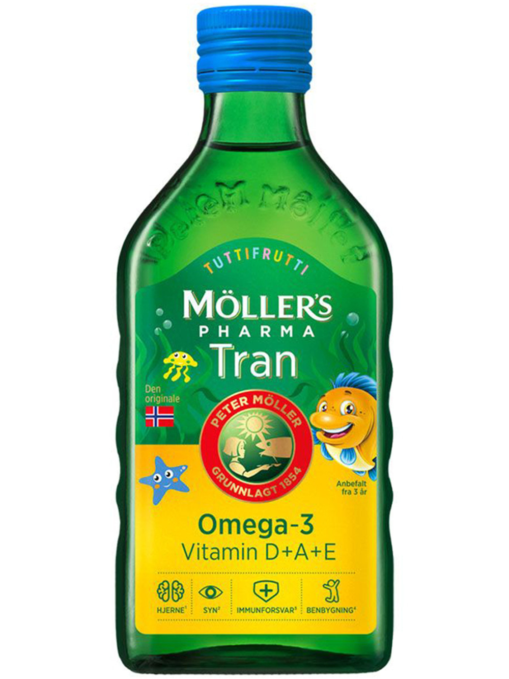 Рыбий жир Mollers Pharma туттифрутти 250 мл, Omega-3 детский - с 3 лет, ОМЕГА-3