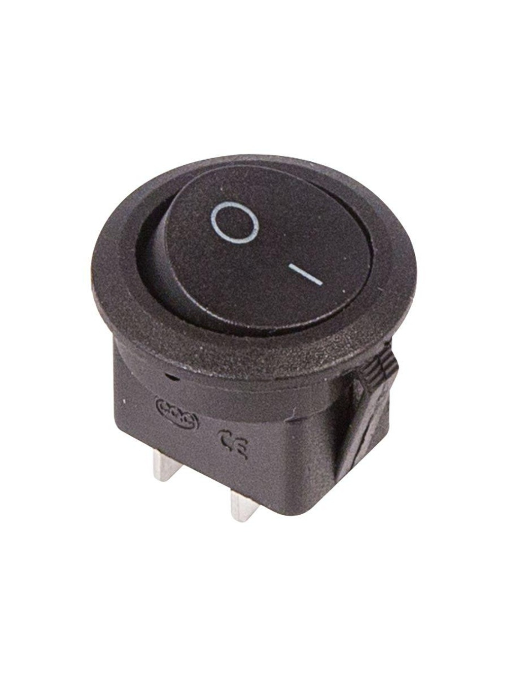 Выключатель клавишный 250В 6А (2с) ON-OFF круглый черн. (RWB-212; SC-214; MRS-102-8) Rexant 36-2550