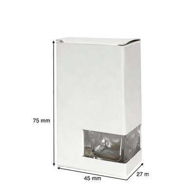 Коробка №14 27*45*75 Коробка для Автопарфюма с большим окном бесклеевая БЕЛАЯ