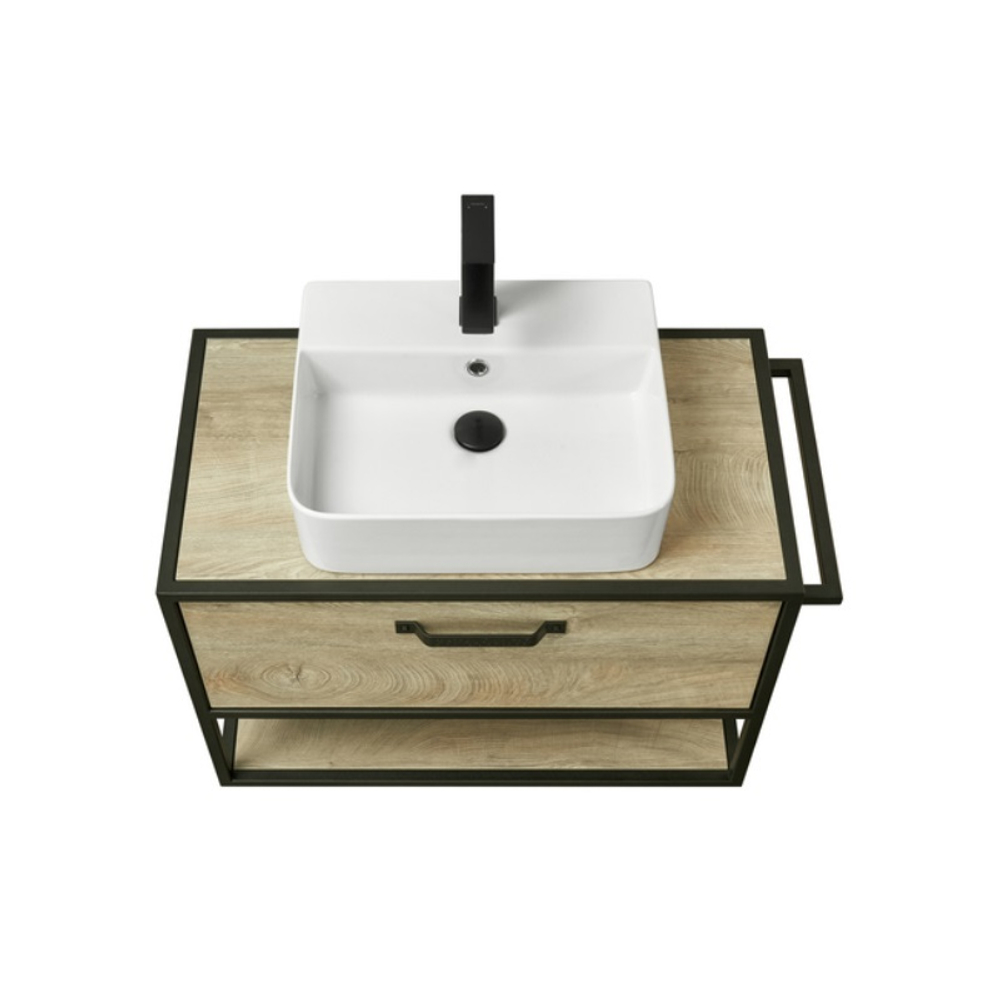 Тумба под раковину Акватон Лофт Фабрик 80, дуб эндгрейн