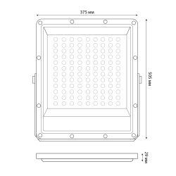 ULF-F51D-300W-6500K IP65 200-240V GREY Прожектор светодиодный. Дневной свет 6500K. Угол 90 градусов. Корпус серый. TM Uniel