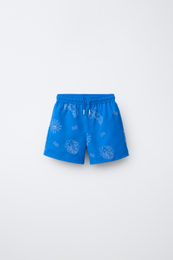 ZARA ПЛАВКИ С МОРСКОЙ ВЫШИВКОЙ, СИНИЙ