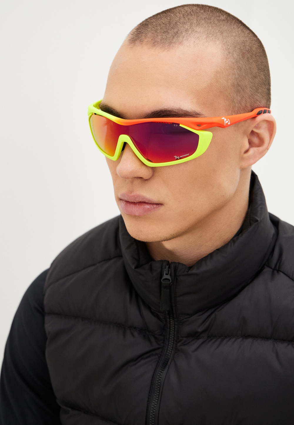Спортивные очки 720armour Analog Pro / Matte Neon Yellow Green / Matte Neon Red Orange / Matte Neon Lime Green Gasket / Smoke Full Red Ti Lens