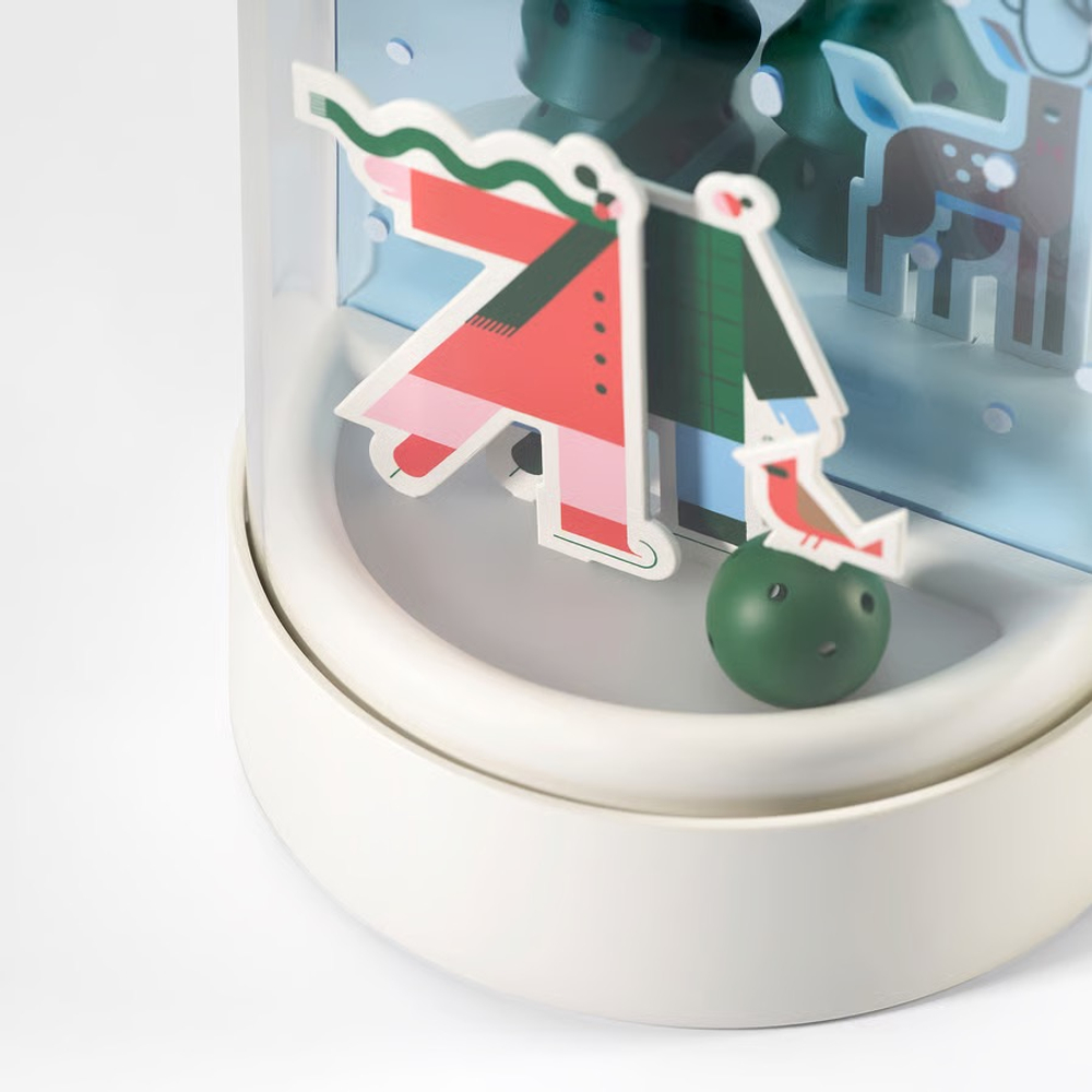 СТРАЛА STRАLA Настольная лампа на батарейках, снежная ночь/купол