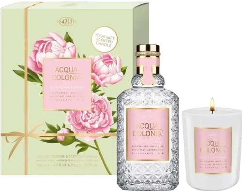 4711 Acqua Colonia Peony & Sandelwood Duo Set Eau de Cologne 100 ml + Kerze 72g Set 1 pcs