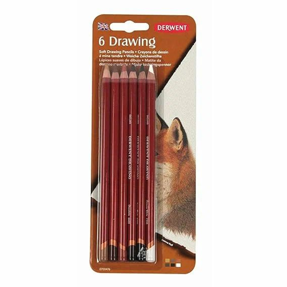 "Derwent Drawing" - художественные цветные карандаши 6 штук