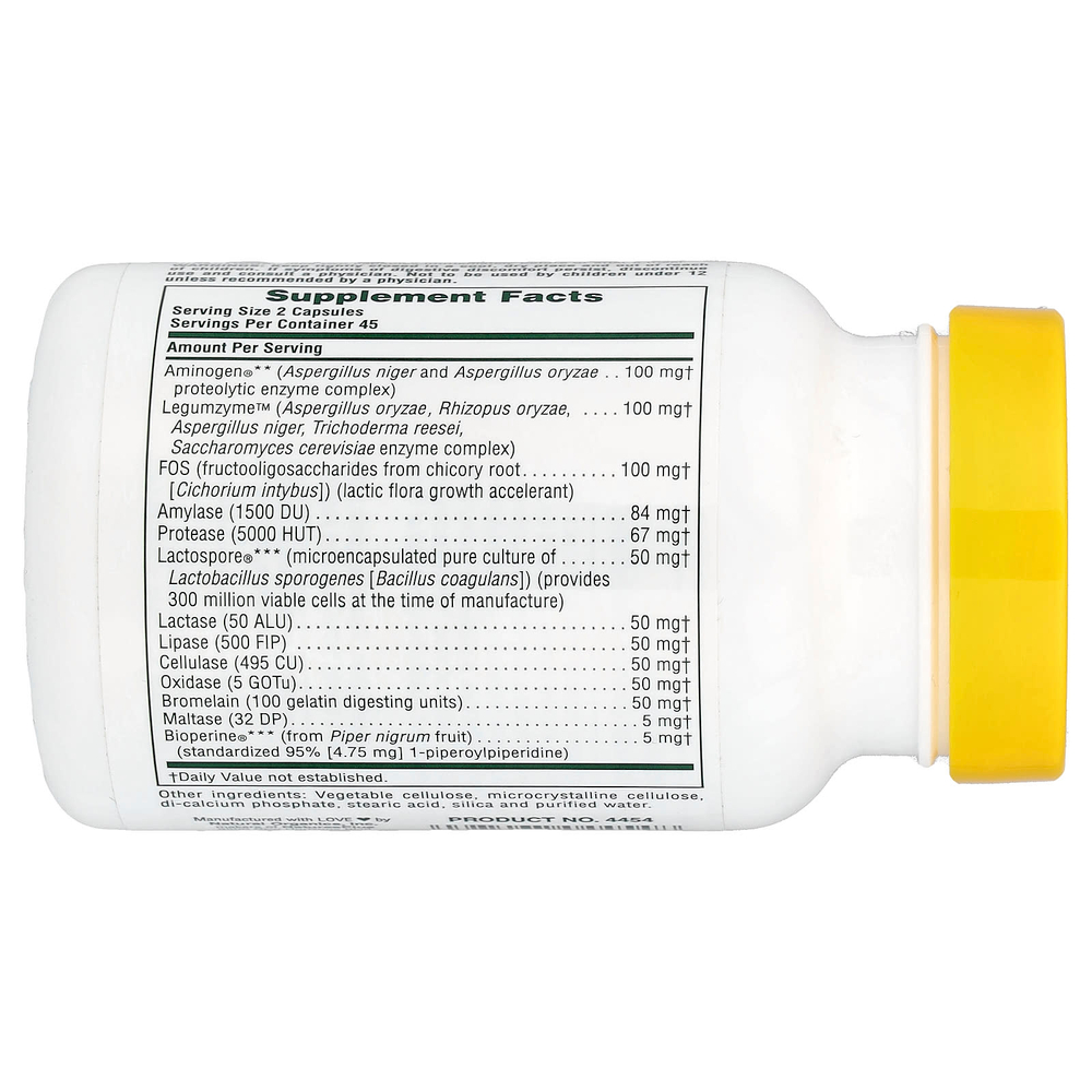 NaturesPlus, Acti-Zyme, средство для улучшения пищеварения, 90 веганских капсул