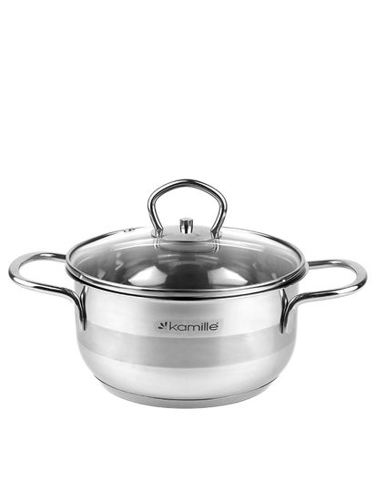 Кастрюля 1,5 л. из нержавеющей стали Kamille KM 5411 с крышкой