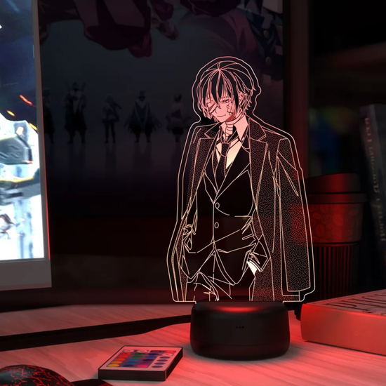 3D лампа Великий из Бродячих псов Осаму Дадзай 2