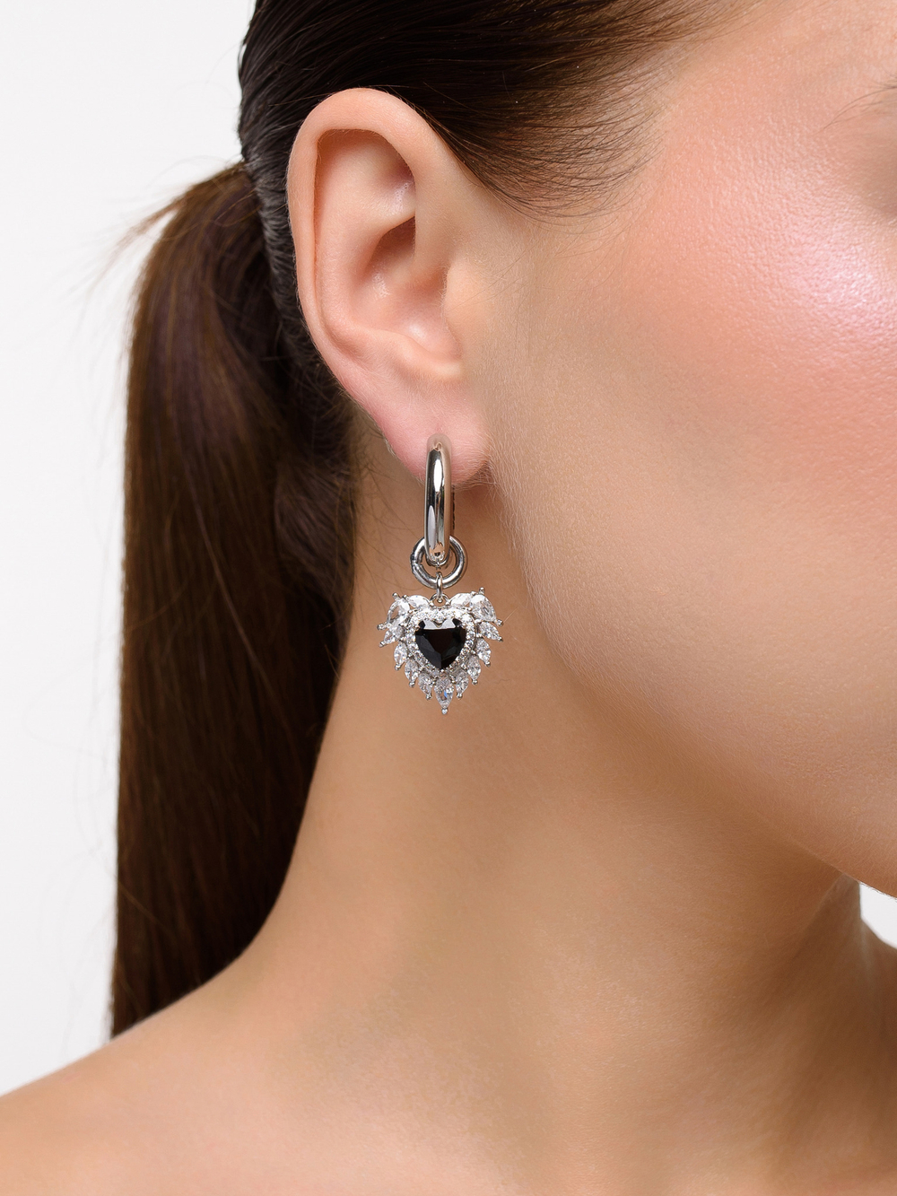 Серьги "Wing black" Silver