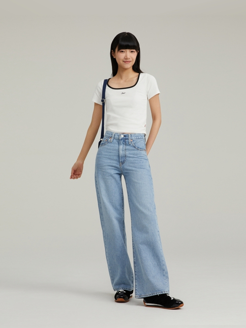 Женские прямые джинсы с завышенной талией Levi's Ribcage Wide Leg A6081-0002
