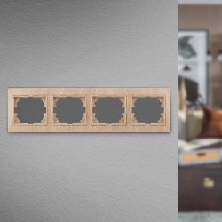 Рамка для розеток и выключателей Intro Plano 1-504-11 на 4 поста горизонтальная, СУ, сосна
