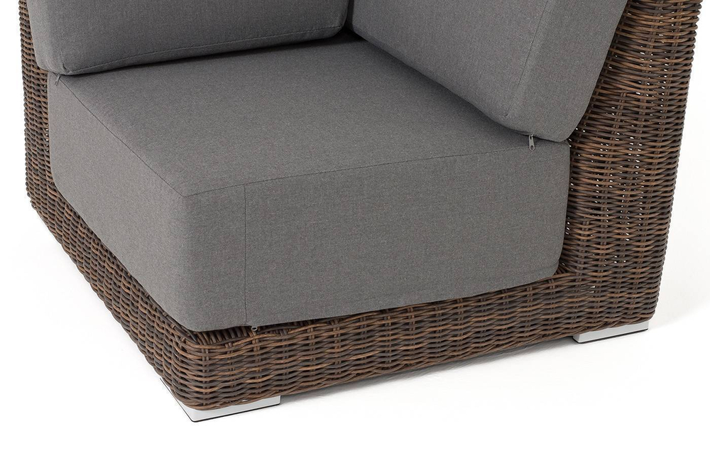 "Капри" модуль диванный угловой с подушками, цвет коричневый