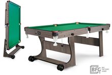 Бильярд BFG Compact Light 6 (Анкор) (Пул, анкор темный (ЛДСП), ЛДСП_16, Manchester 45 Yellow green ш1,98м, Х/б сетка)