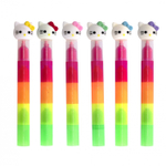 Текстовыделитель сегментный, 4 цв., Alingar, "Кошечка", цветной корпус ассорти, скошенный, 1-4 мм, неоновые цвета, 30 шт/уп. картонный шоу-бокс