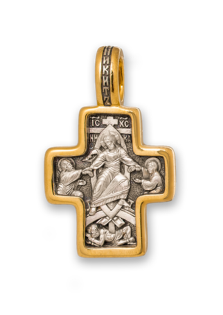 Крест «ВОСКРЕСЕНИЕ. СВ. НИКИТА, ПОБИВАЮЩИЙ БЕСА»