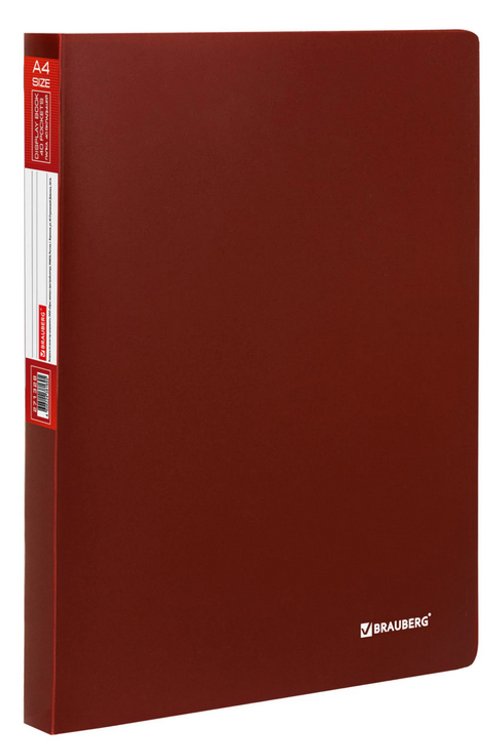 Папка А4 с 40 вкладышами "Office" 0,6мм, красная (BRAUBERG)