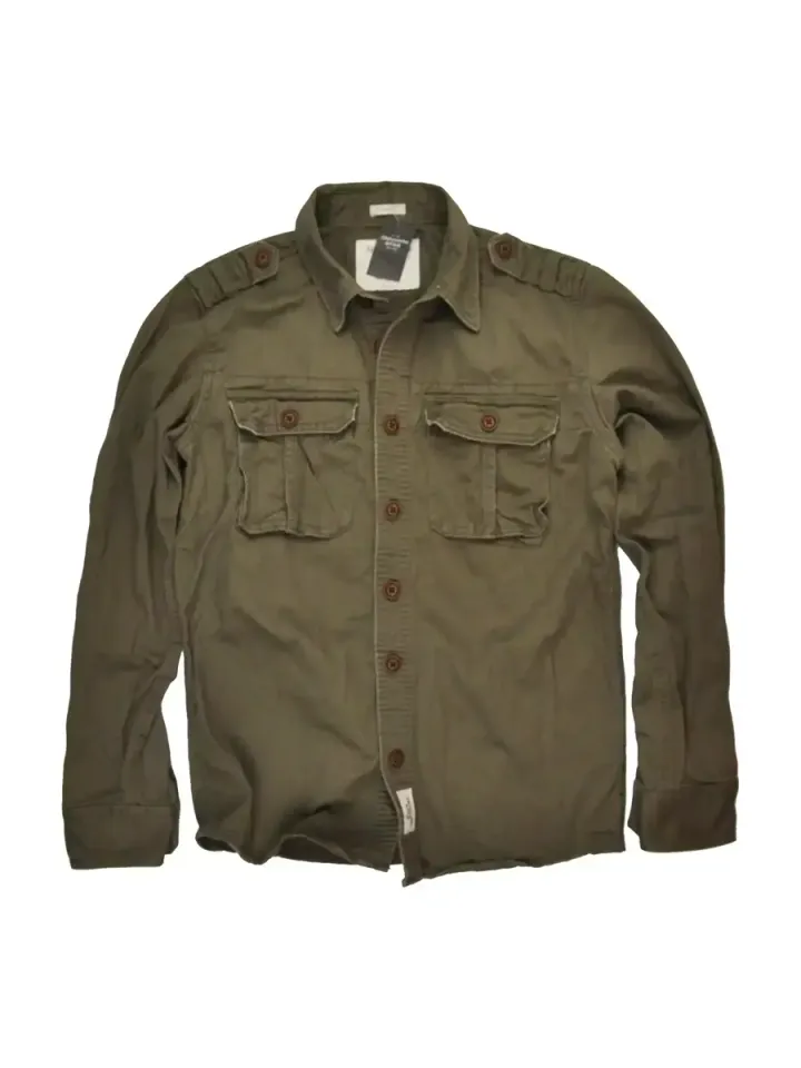 Рубашка Abercrombie & Fitch с длинным рукавом (олива)